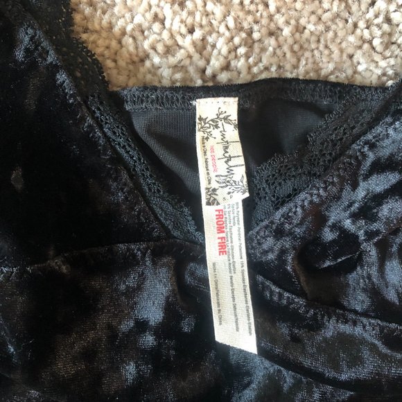 Free People Black Velvet Dress - Picture 4 of 5